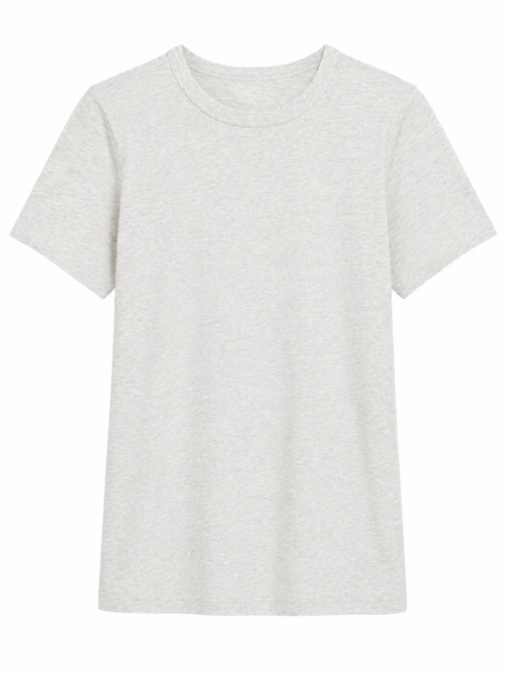 Light Heather Grey Crew Neck Short Sleeve T-Shirt