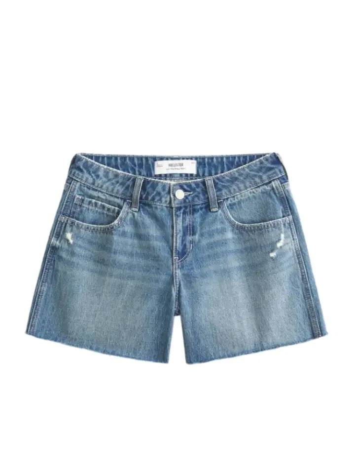 Medium Wash Blue High-Rise Denim Shorts