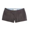 Dark Grey Straight-Fit Woven Shorts with Contrast Stitching