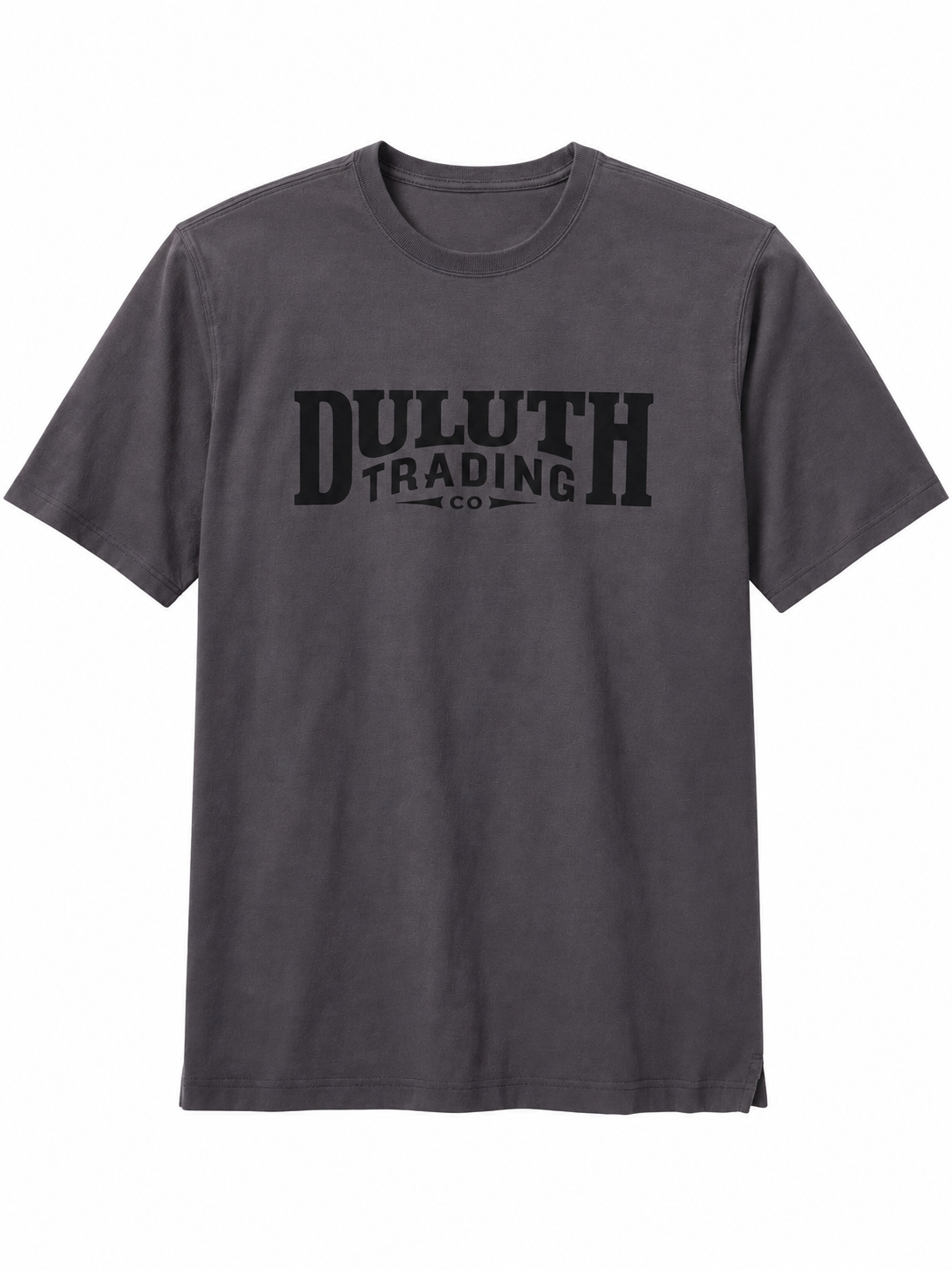 Faded Dark Charcoal Crewneck T-Shirt with Vintage Graphic