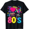 Black Retro 80s Graphic Print Crew Neck T-Shirt
